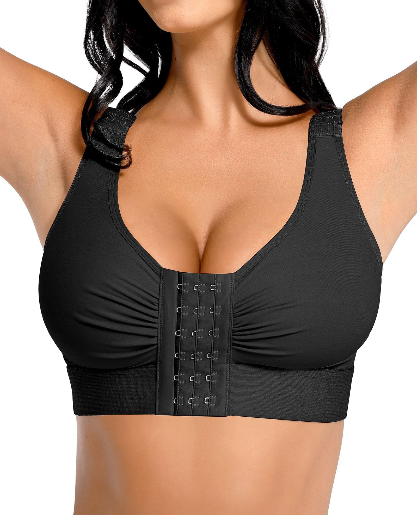 Post Surgery Compression Bra for Women's Front Closure Bra with Adjustable Straps Wirefree
