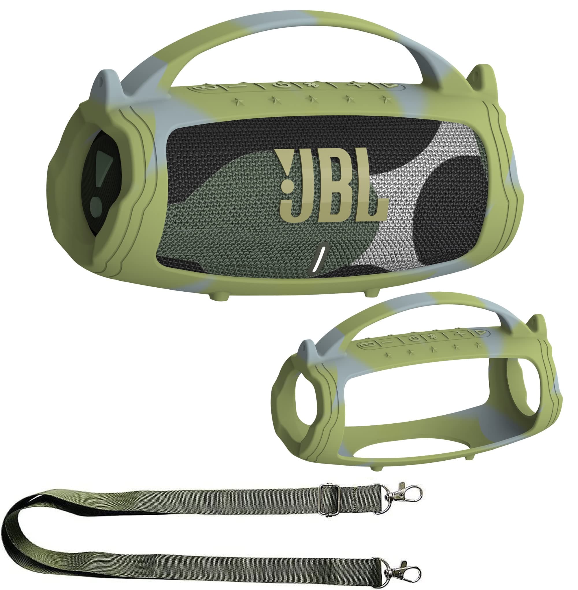 Silicone Cover Case for JBL Charge 5 Portable Bluetooth Speaker, Protective Skin Holder for JBL Charge 5 Speaker Accessories (Camouflage Case, NOT Fit Wi-Fi Version)