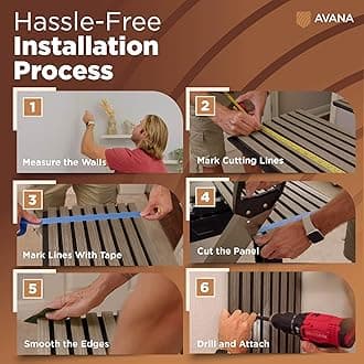 Avana Acoustic Wood Wall Panels – 47.2 X 12.6 Walnut Acoustic Panels Set of 1 – Wall Panels For Interior Wall Decor for Homes, Offices, Studios – Modern Sturdy And Durable Wood Panels For Wall