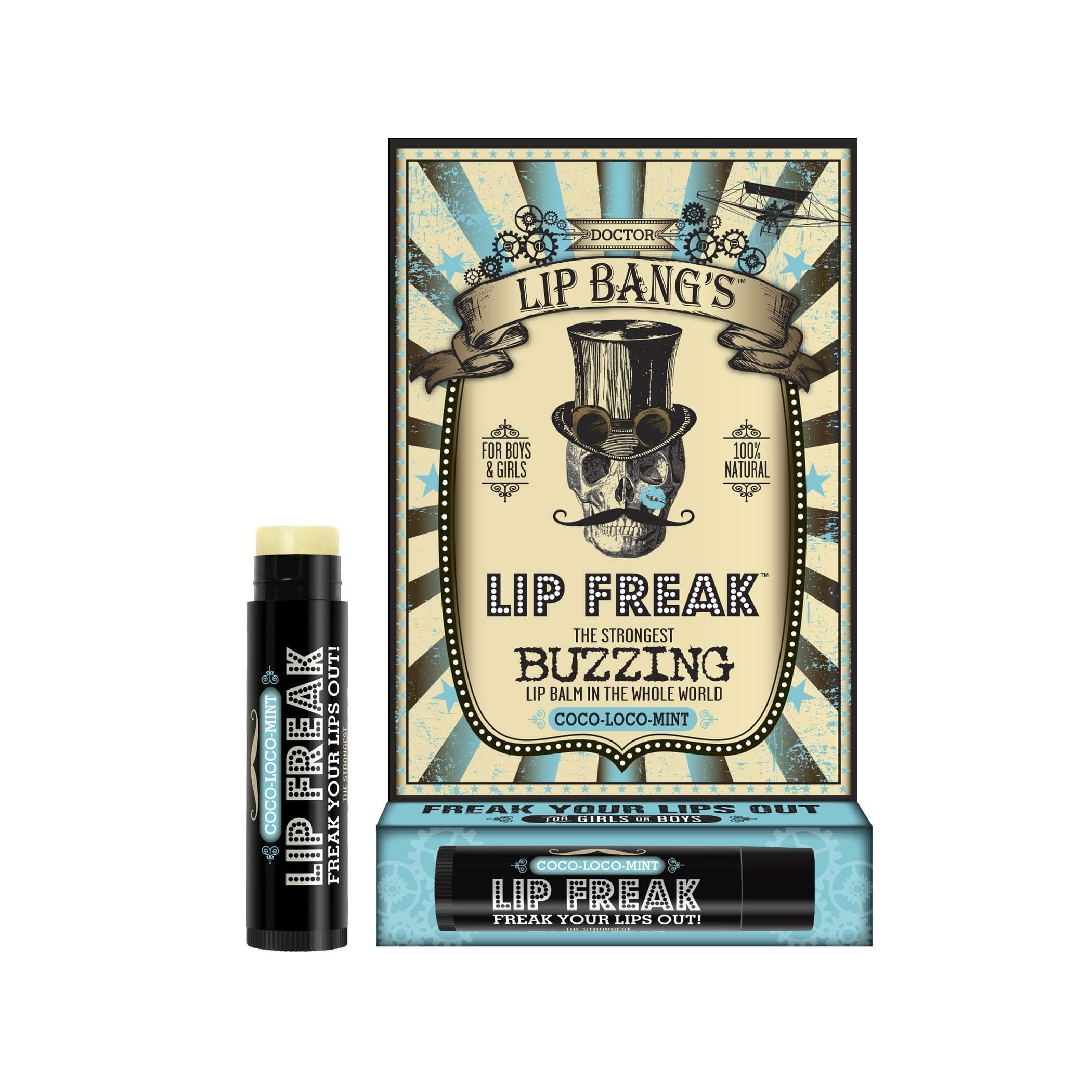BUZZING Lip Balm | Lip Freak | 100% All Natural | Cruelty Free | Flavoured Lip Freak (Coco-Loco Mint)