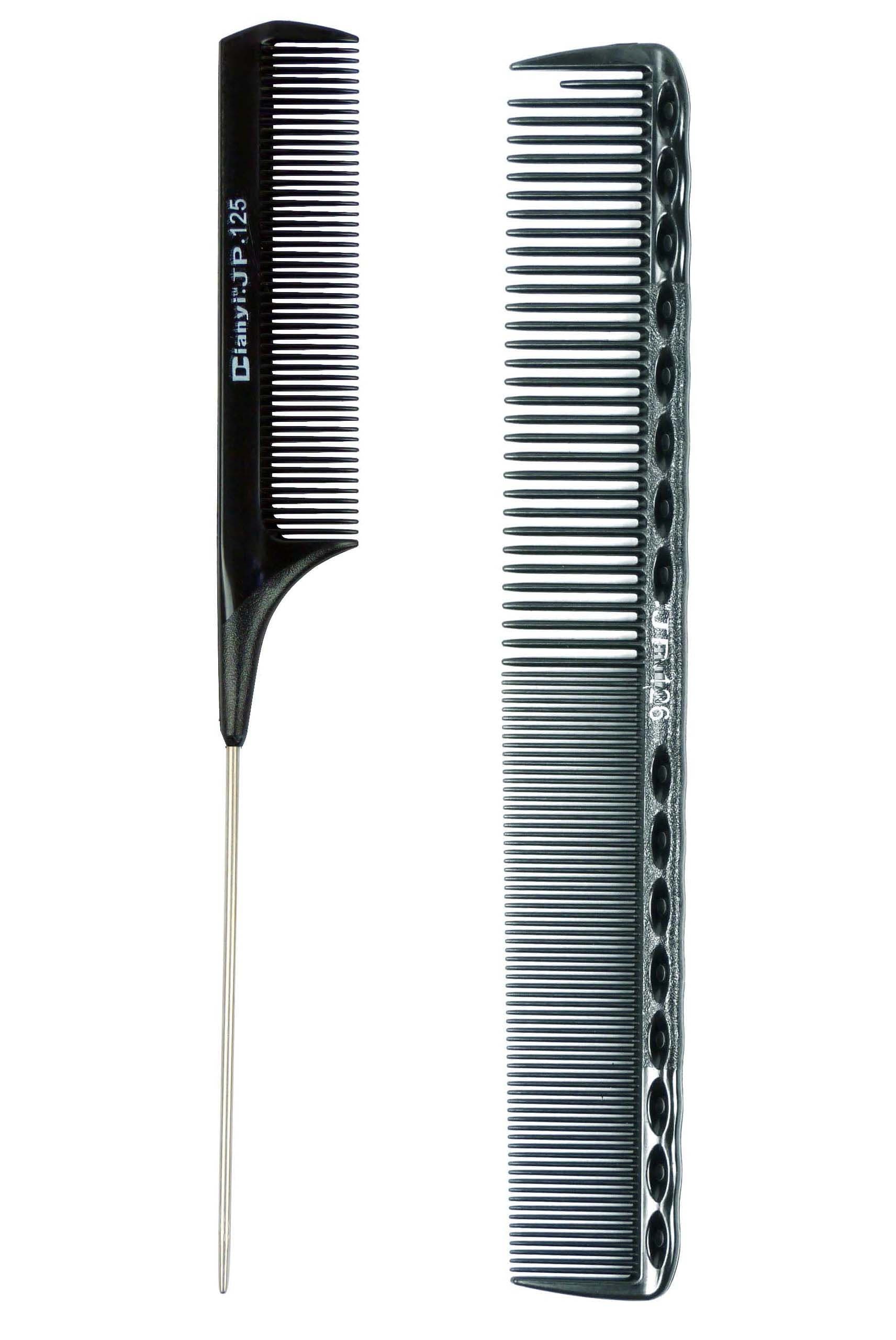Dianyi 2PCS Comb Set Professional Pin Tail Hair Comb and Tooth Comb Barber Salon Cutting Styling
