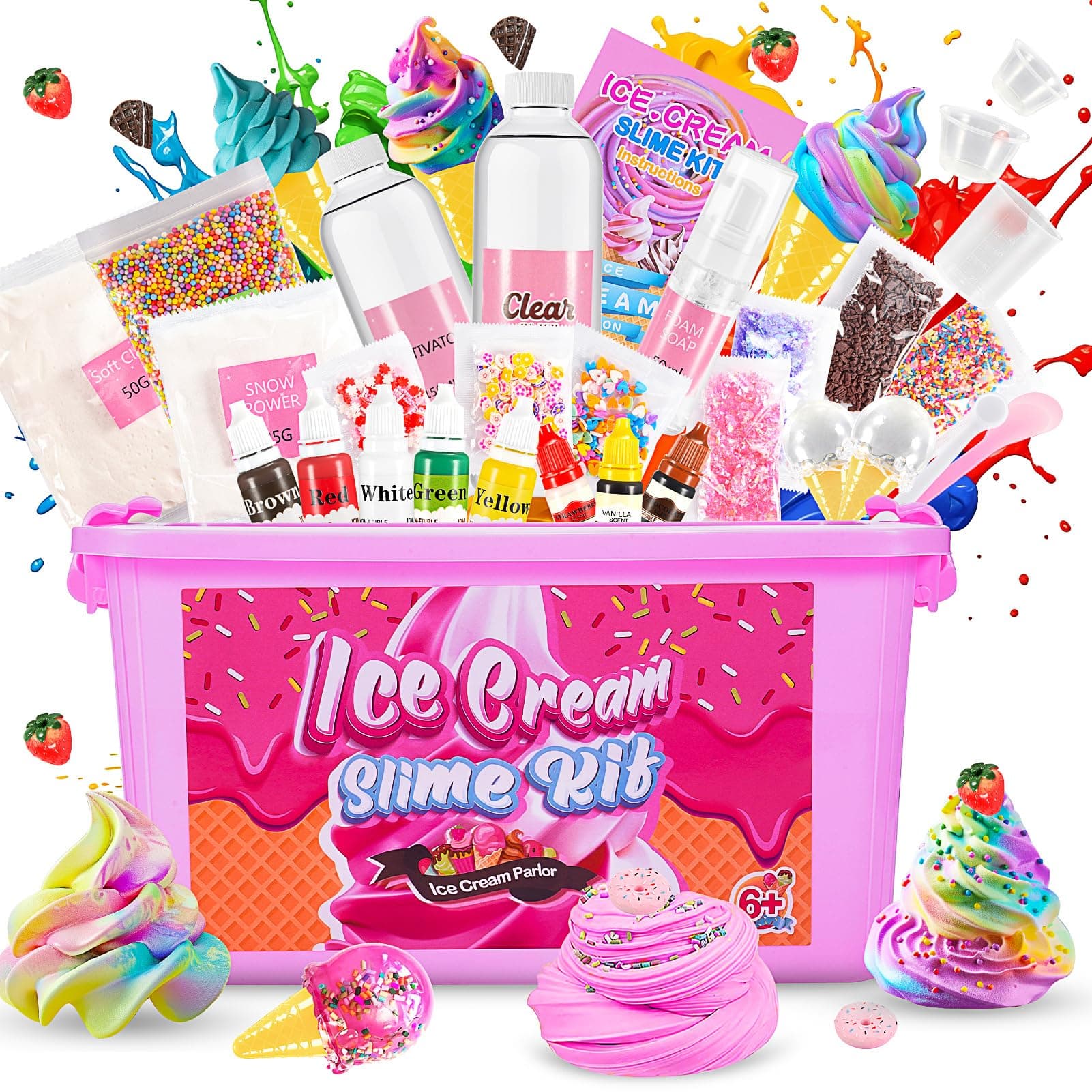 Slime Kit, Toys for 6 7 8 9 10 11 12 Year Old Girls Boys Ice Cream Slime Making Kit 6-12 Year Old Girl Gifts Craft Kits for Kids Toys Age 6-12 Birthday Gifts Present for Kids