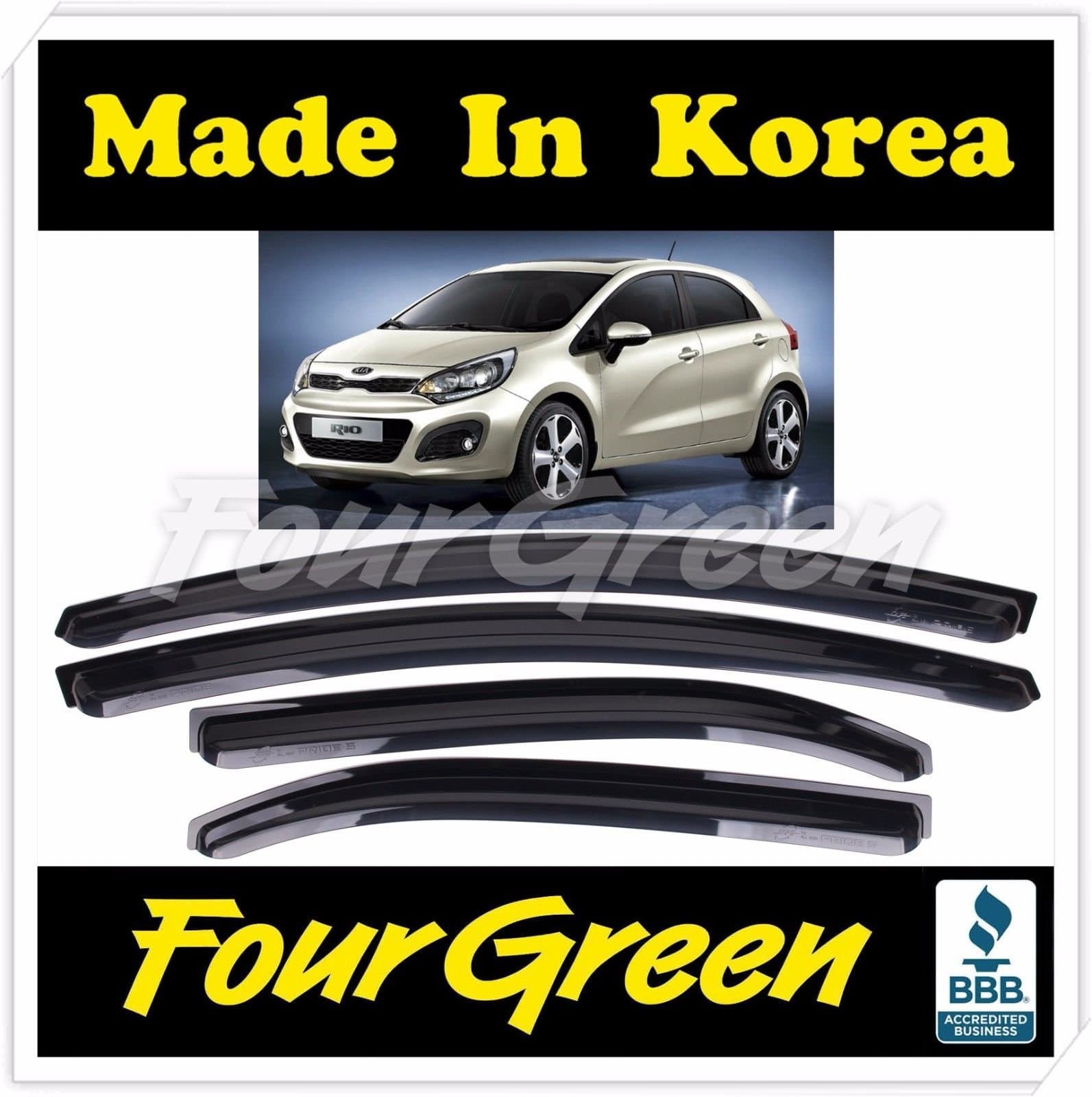 Smoke Window Sun Vent Visor Rain K-901-118 Guards For KIA 2012-17 Rio Hatchback