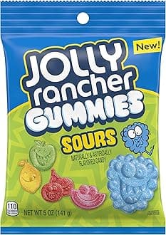 JOLLY RANCHER Gummies Sours Candy, 12 Pack, Blue & Green, 1692g