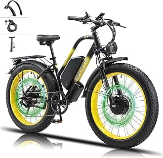 Electric Bike 3000W Peak Dual Motor Ebike,UL Certified,48V 23AH Removable Battery 60Miles,35MPH,26" Fat Tire Ebike,Hydraulic Disc Brake,Dual Suspension,LCD,Aluminum Frame