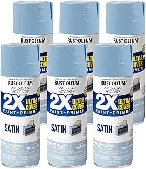 Rust-Oleum 327925-6PK American Accents Spray Paint, 12 oz, Satin French Blue, 6 Pack