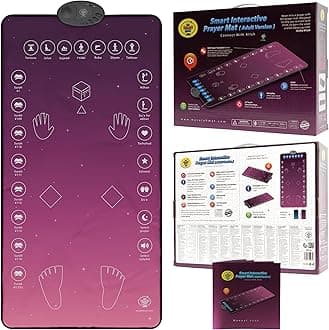 Interactive Muslim Prayer Mat for Adults & Reverts – My Salah Mat® Electronic Smart Prayer Rug with 25 Touch Keys & Speaker – Teaches Salah, Surahs & Duas – Padded Adult Prayer Mat Ramadan Gift (Pink)