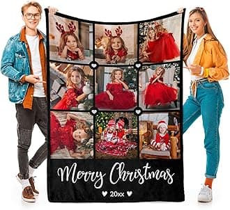 Custom Blankets with Photo, Personalized Photo Blankets Using My Own Photo, Customized Blankets with Picture, Personalized Gifts for Women Men Baby Child, Personalized Gifts for Christmas