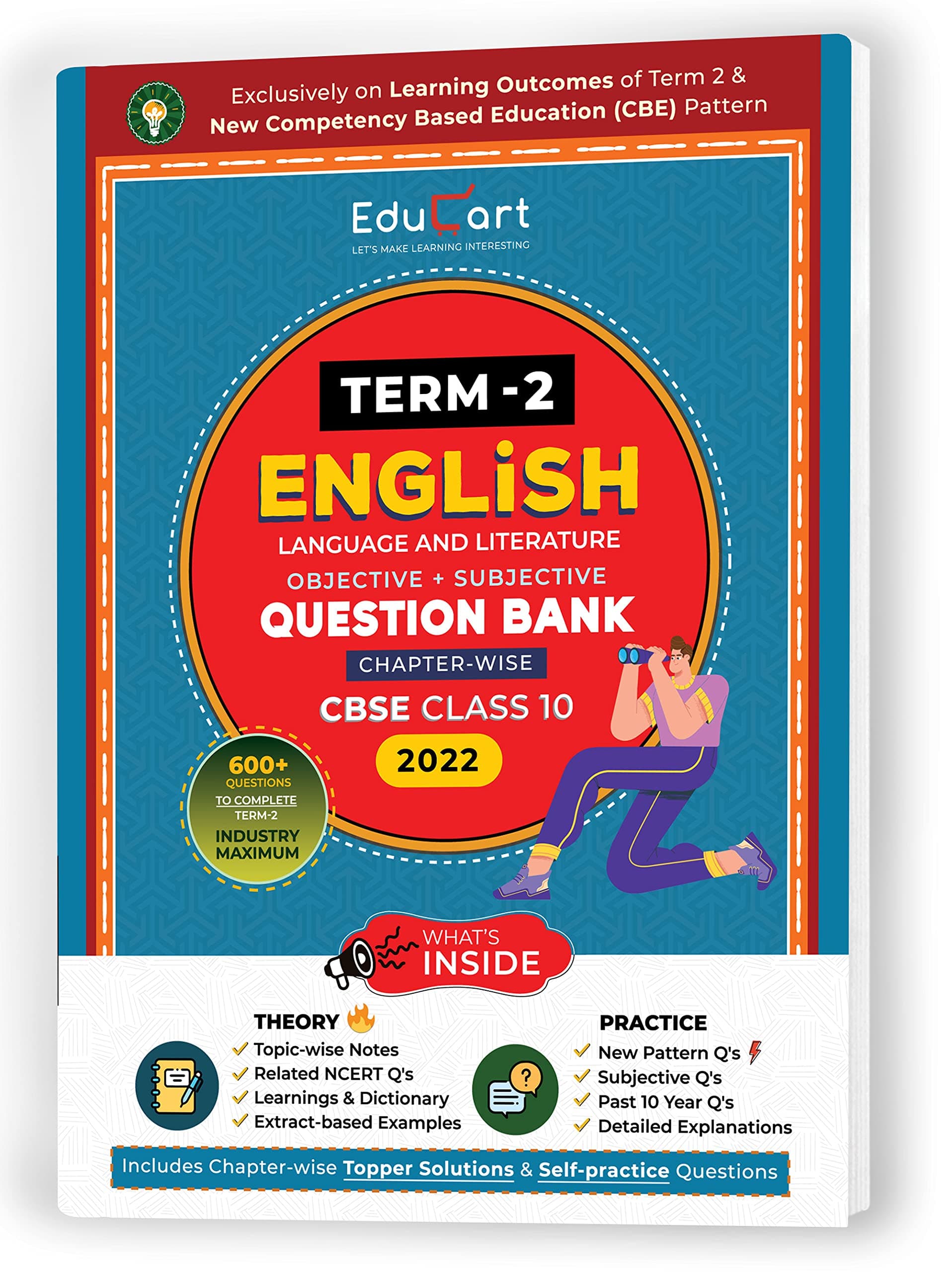 Educart Term 2 English Language and Literature Cbse Class 10 Objective & Subjective Question Bank 2022: Exclusively on New Competency Based Education Pattern