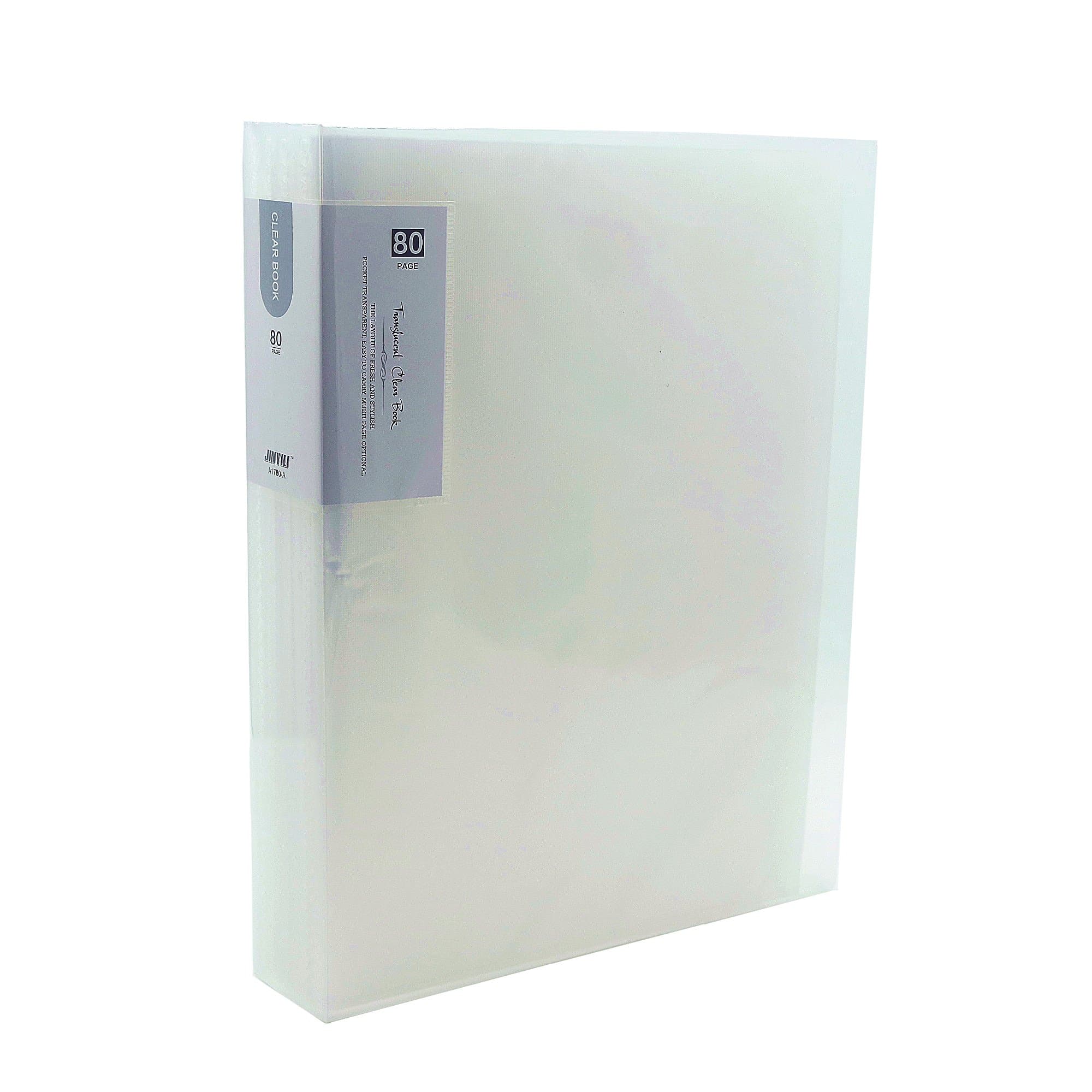 80-Pocket Business A4 Sheet Presentation Book, 160-Page Capacity for A4 and Letter Size Inserts Available for Report Sheets, Artworks, Music Sheets, Clippings (Transparent)