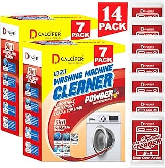 Washing Machine Cleaner | Descaler For Washing Machine Front Load and Top Load | Washing Machine Cleaning Powder | Descaling Powder For Washing Machine Drum & Tub Cleaner | 14 Pouch 700gms
