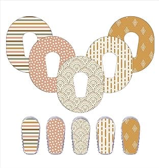GlucomartAdhesive Patches and Transmitter Stickers for Dexcom G6 (5 Count) – Maximum Strength CGM Patches, Waterproof & Sweatproof, 10-Day+ Overpatch, Hypoallergenic Overlay