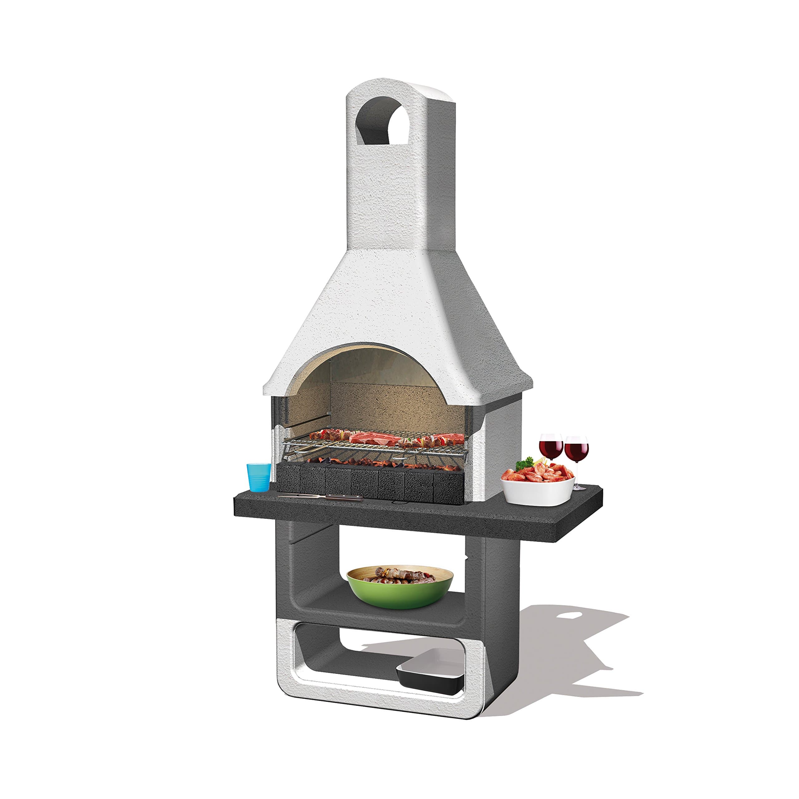 Maribor masonry BBQ. Wood and charcoal burning.