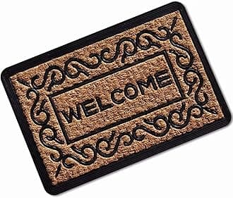 Rustic Welcome 3D Durable Doormat Low-Profile Waterproof Non Slip Easy Clean Washable Indoor Outdoor Mats for Entry Patio Bathroom 36X24 Inch