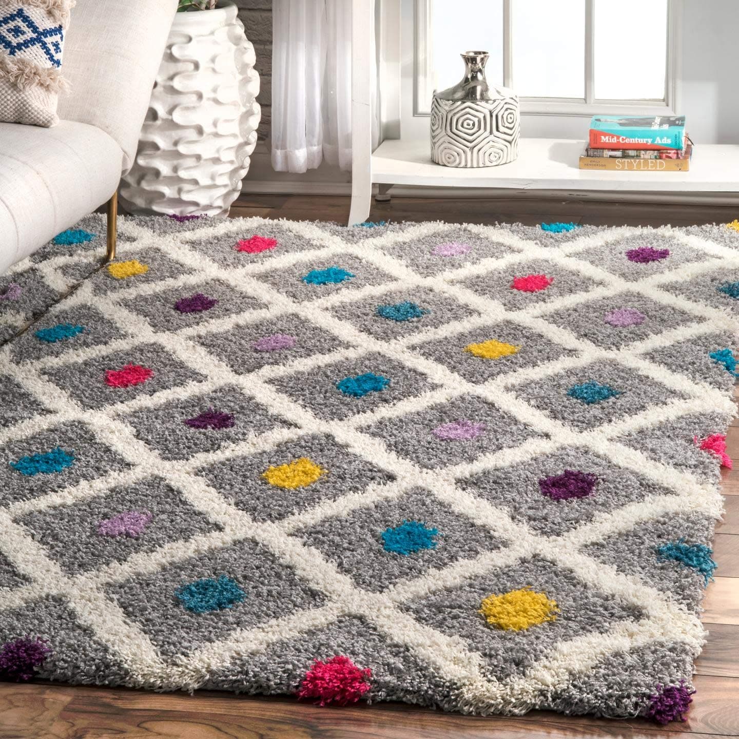 nuLOOM Sharee Trellis Shaggy Area Rug, 8x10, Multi