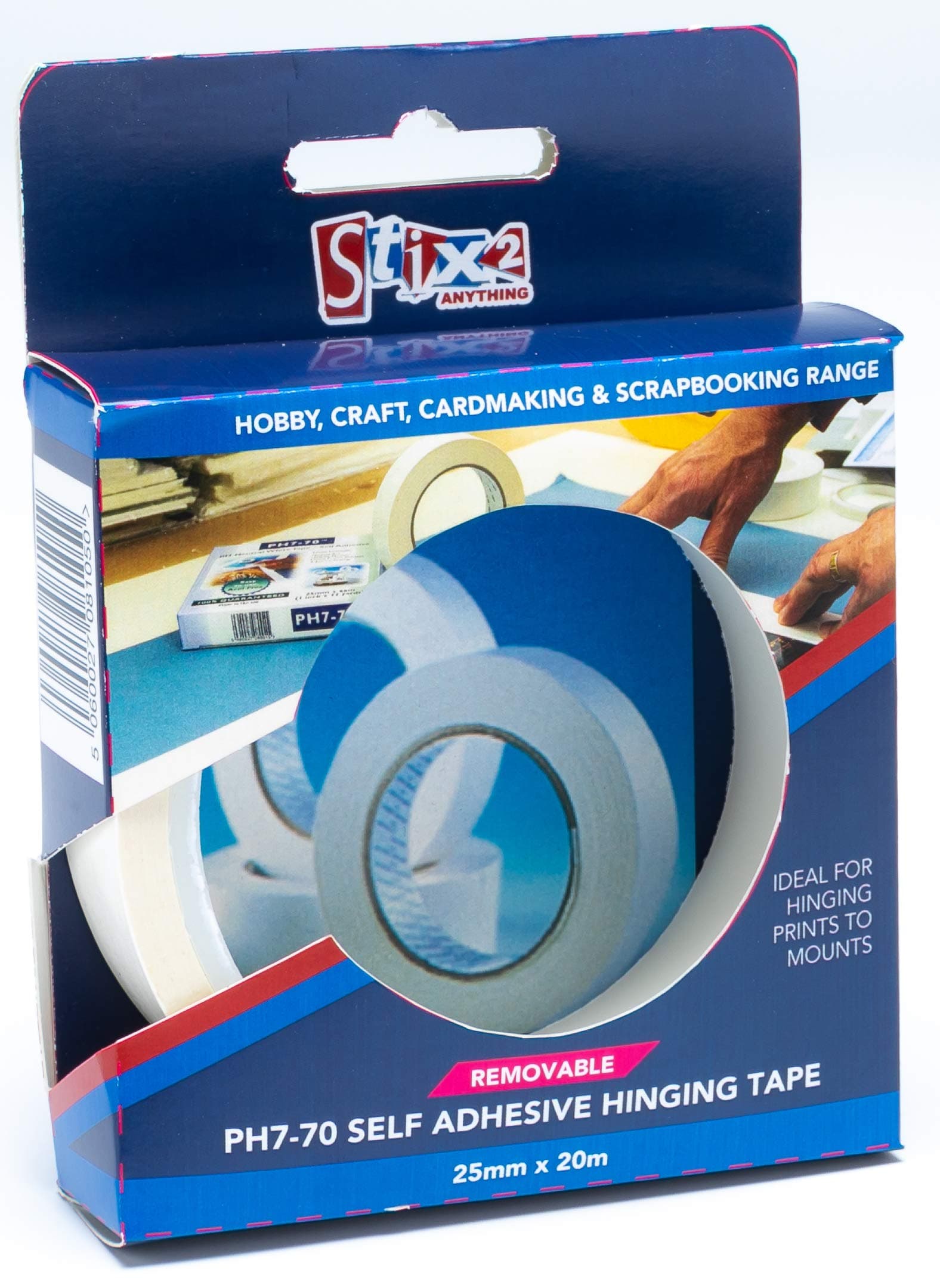 Stix2 Acid Free Hinging Tape - 25mm x 20m (pH 7, 70gsm)