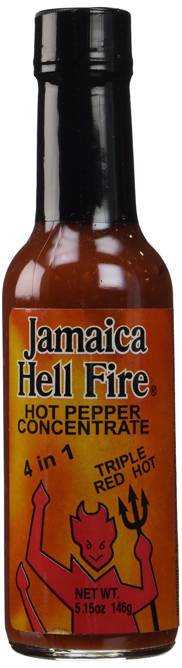Jamaica Hell Fire 4 in 1 Hot Sauce, 5 fl oz