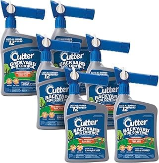 Cutter Backyard Bug Control Spray Concentrate (6 Pack), Kills Mosquitoes, Fleas & Listed Ants, 32 fl Ounce