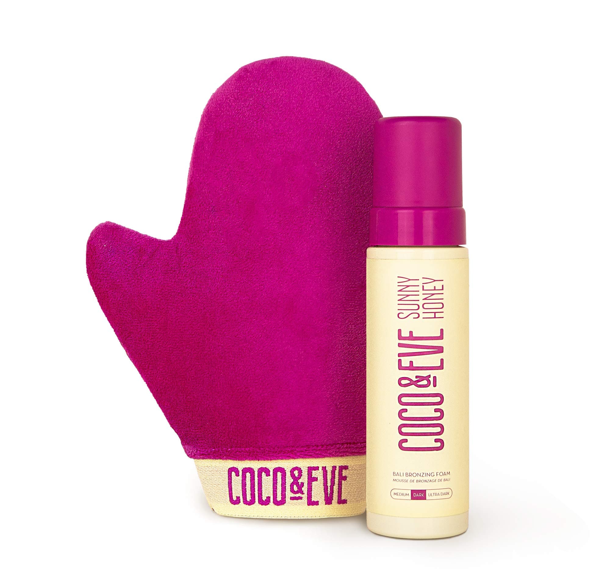 Sunny Honey Bali Bronzing Self Tanner Mousse Set (Ultra Dark) - All Natural Sunless Tanning Mousse | Instant Self Tanning Lotion with Bronzer with Self Tanning Mitt Applicator (200ml)