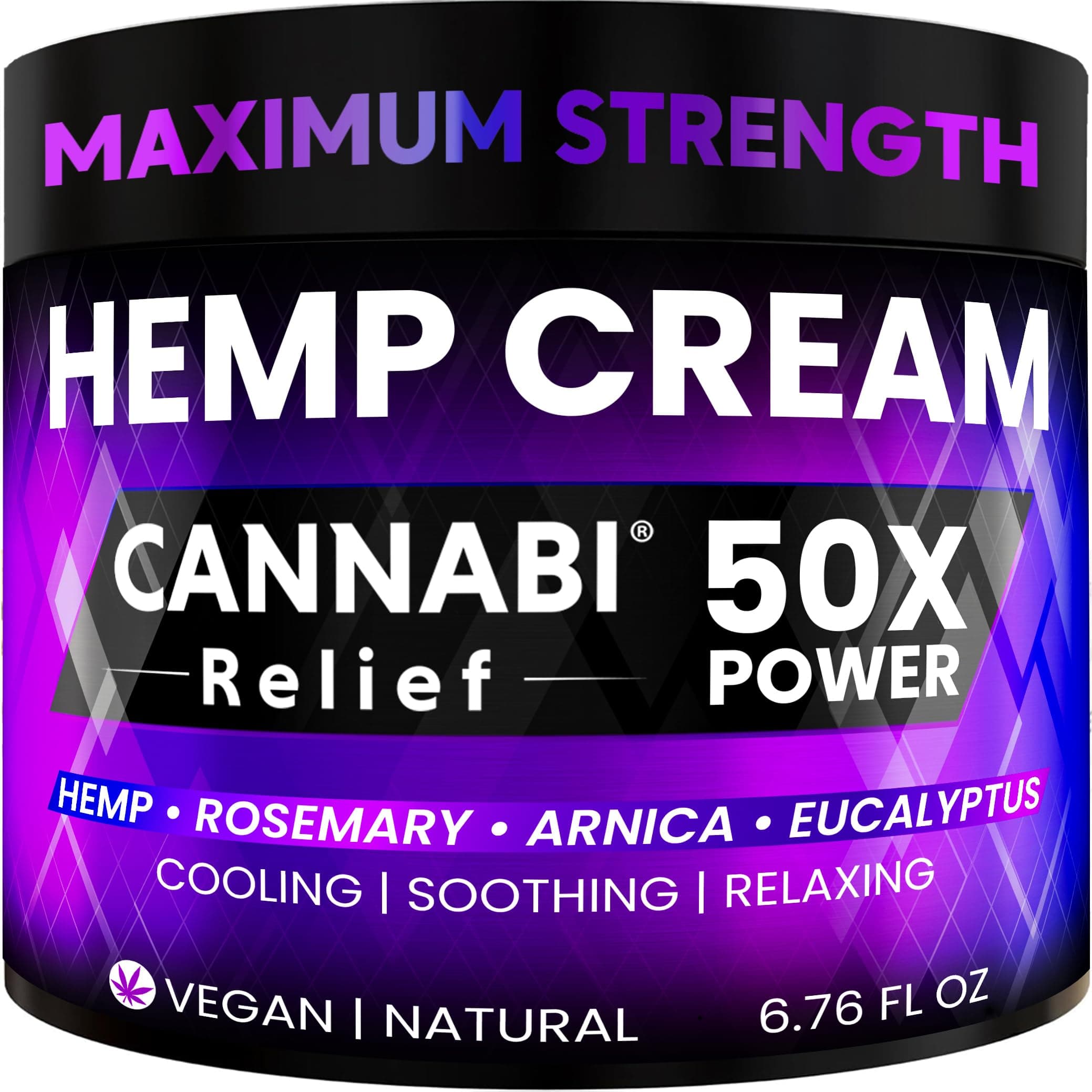 Саnnаbі Rеlіеf Hemp Cream Maximum Strength 6.76 FL. OZ — Relieve Muscles, Joints, and Back Target Area — 10-in-1 Potent Formula
