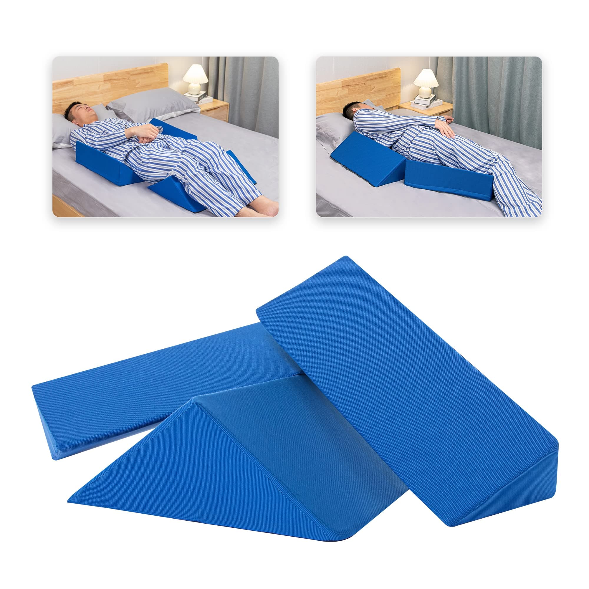 Fanwer 3 in 1 Wedge Pillow Set for After Surgery Position Wedge Pillow Bed Wedges & Body positioners for Leg Elevation, Sciatica, Pregnancy, Back, Leg and Knee Pain Reliefï¼Ë†Lï¼â€°