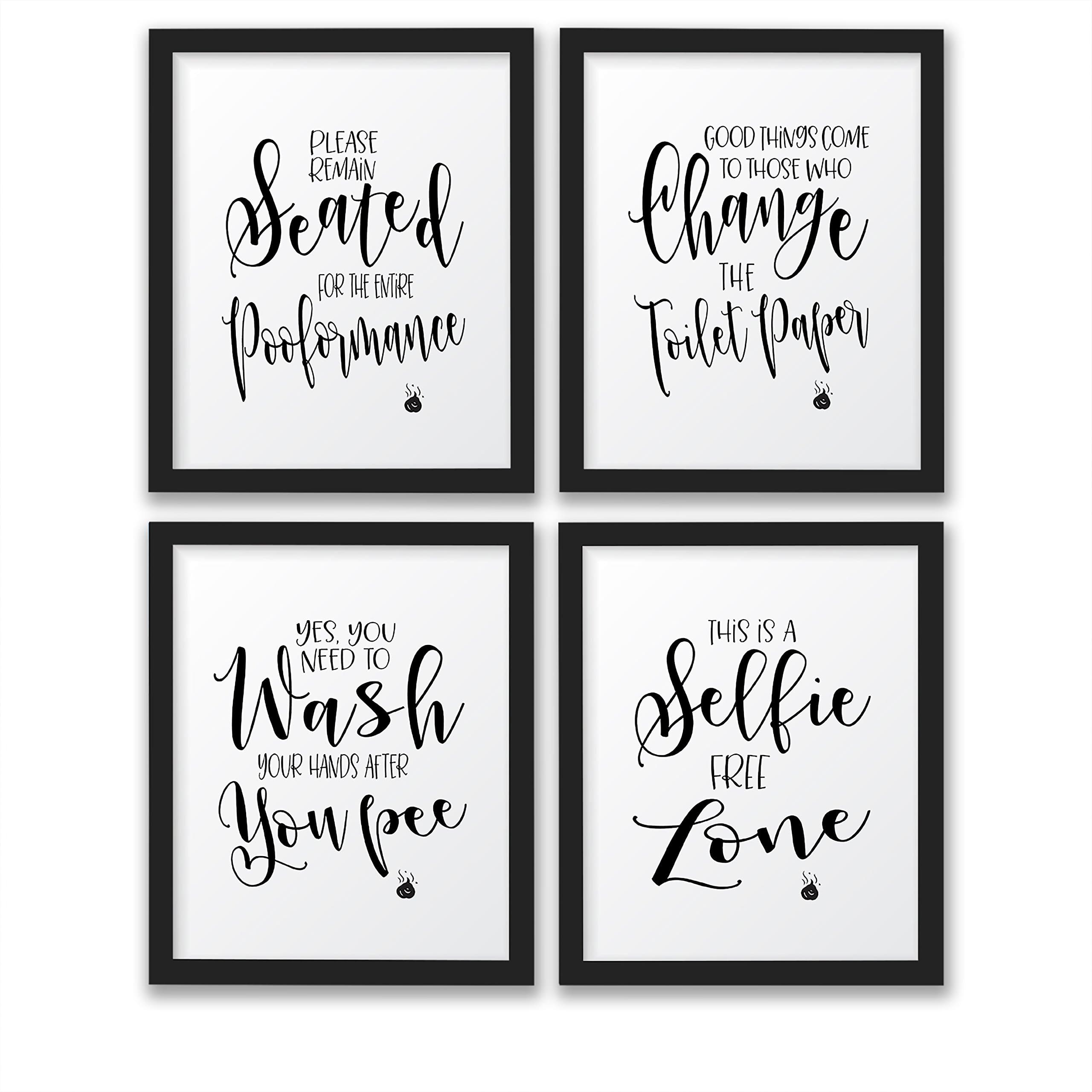 The John Funny Bathroom Wall Decor Signs/Quotes Set, Art Prints Unframed