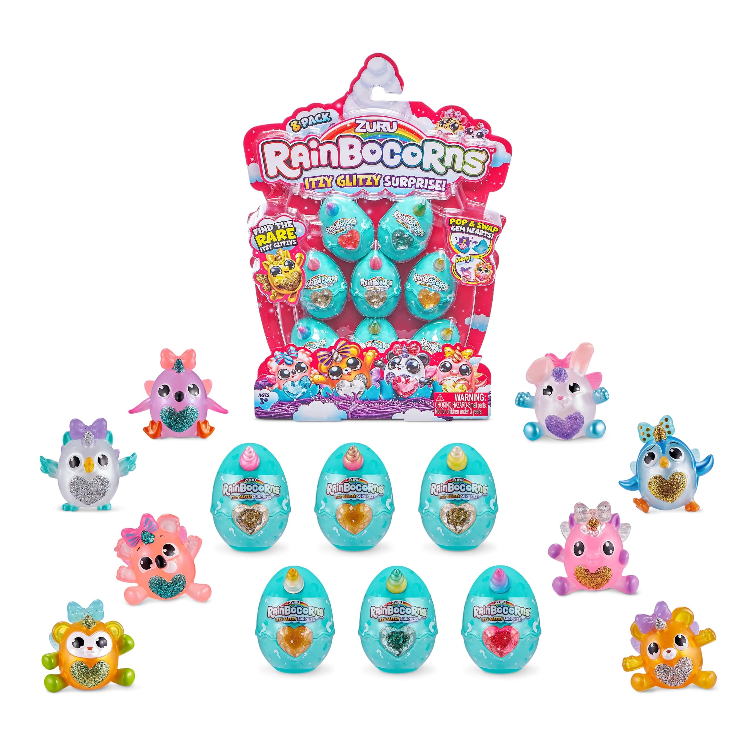 Rainbocorns - Itzy Glitzy Surprise Series 1 - 8 Pack, Teal (9220)