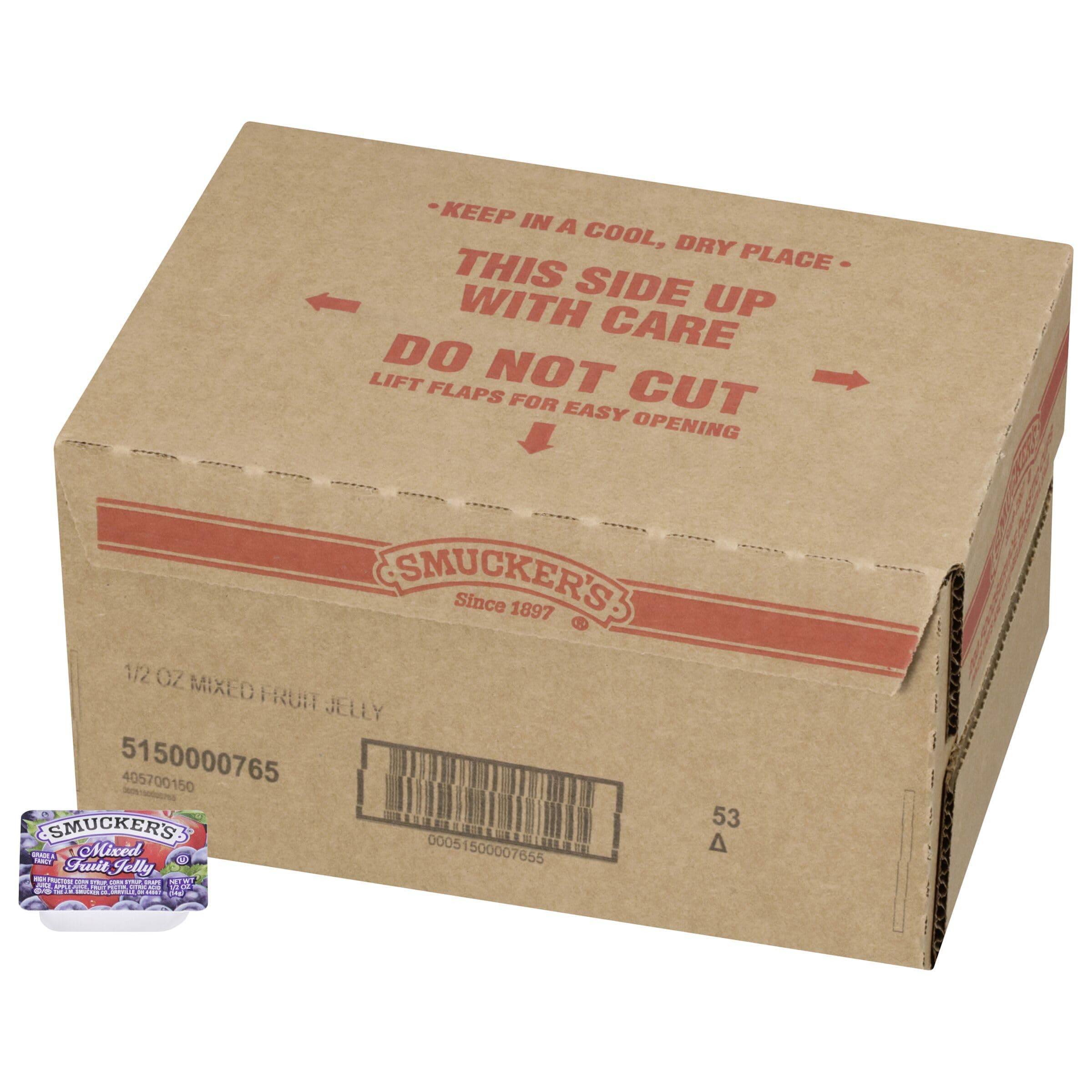 Smucker's Mixed Fruit Jelly, Portion Control, 0.5 Ounces, 200 Count