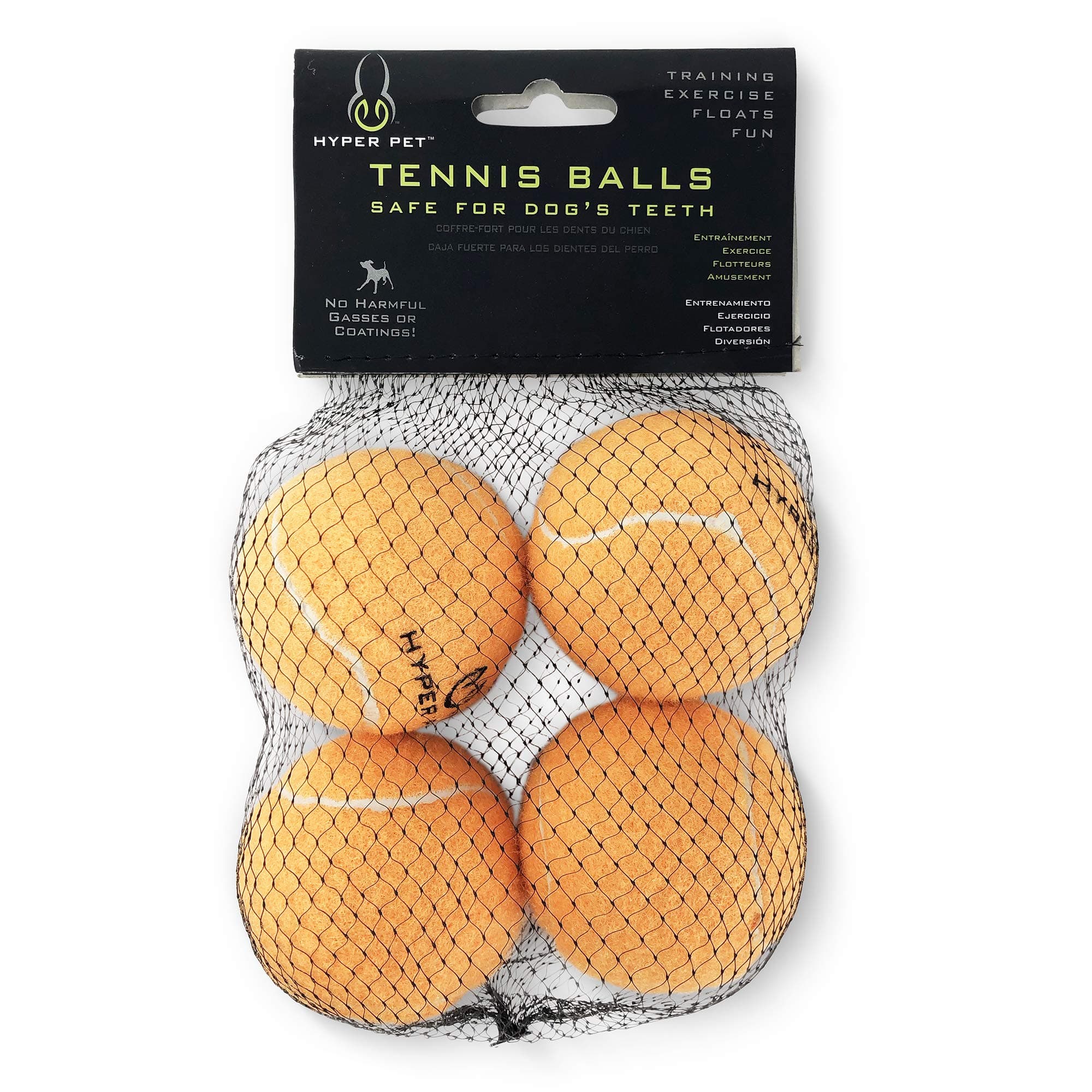 Hyper Pet Tennis Balls for Dogs (Safe Ball for Exercise and Training) Interactive Dog Toys work with Hyper Pet K9 Kannon K2 Dog Ball Launcher - 4 Pack 2.5" Orange