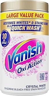 Vanish Gold Oxi Action Stain Remover & Whitening Booster Powder, For Whites,Removes Tough Stains Even at 20°C, Restores Whiteness of Greyed Fabrics,Add a Scoop in Every Wash for Best Results,1.41Kg