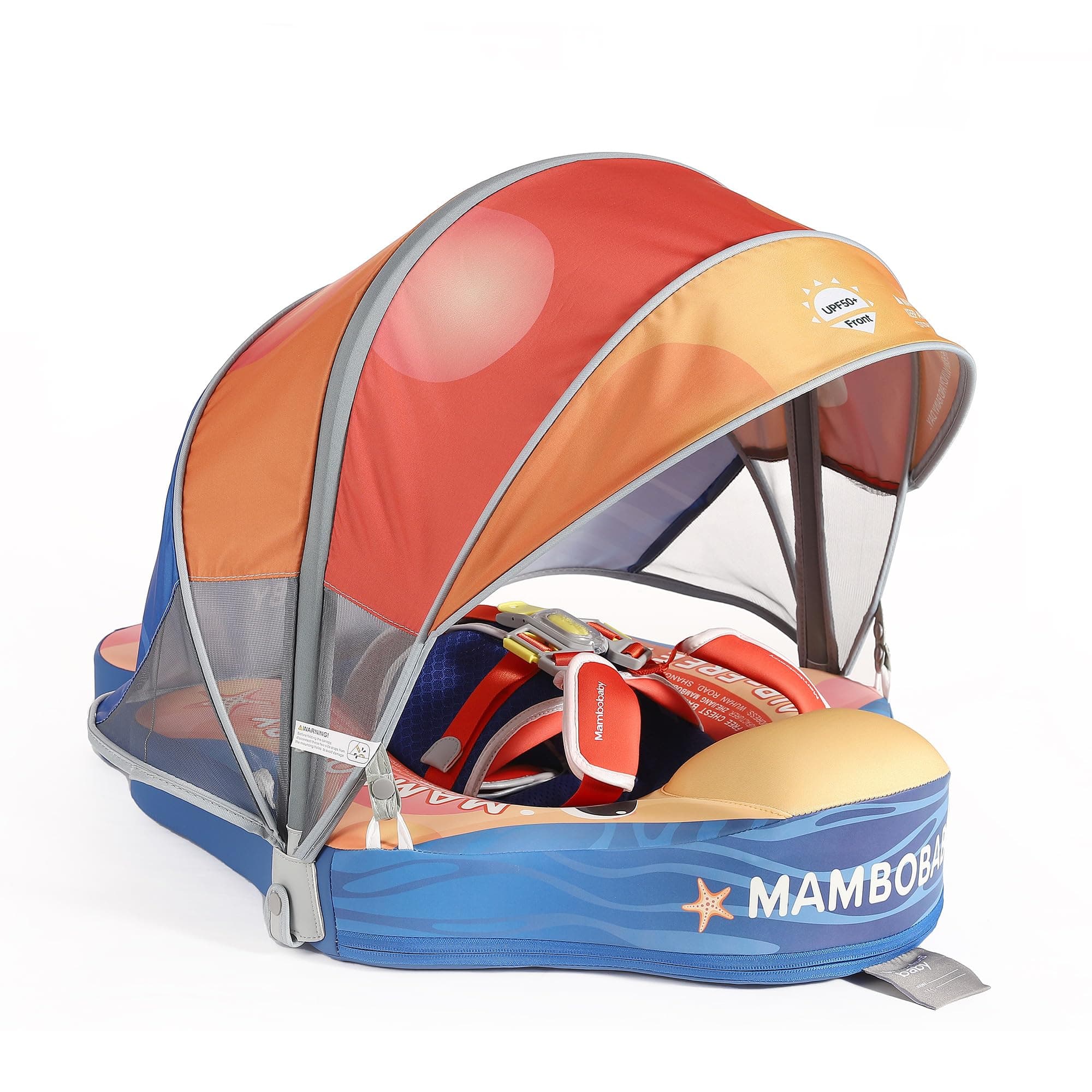 Mambobaby Float with Canopy, Non-Inflatable Swim Trainer for Infants and Todd...