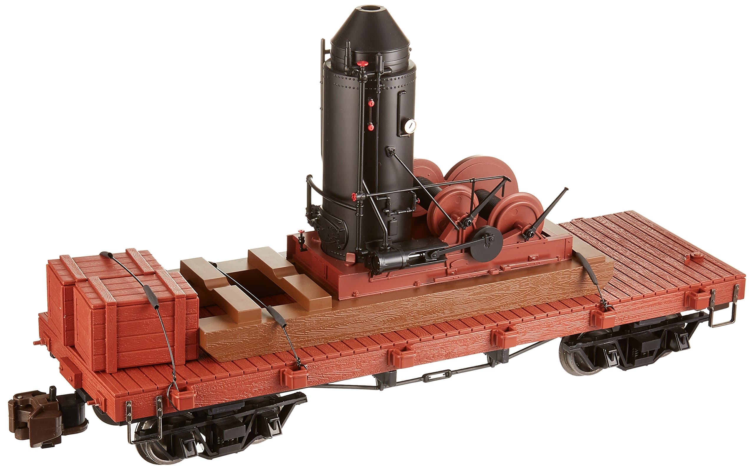 Industries Log Skidder with Crate on 20' Log Car - Large "G" Rolling Stock (1:20 Scale)
