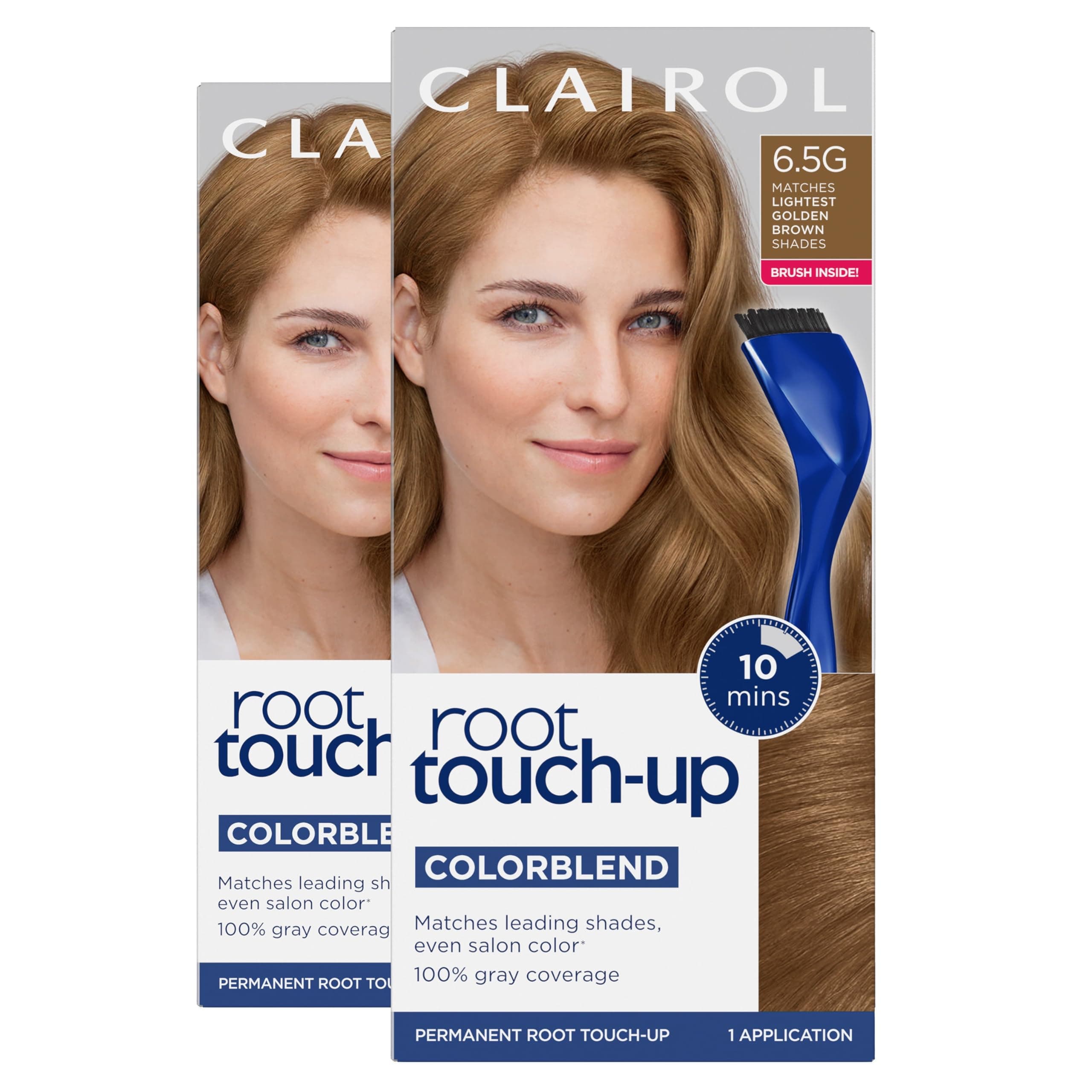 Root Touch-Up by Nice'n Easy Permanent Hair Dye, 6.5G Lightest Golden Brown Hair Color, Pack of 2