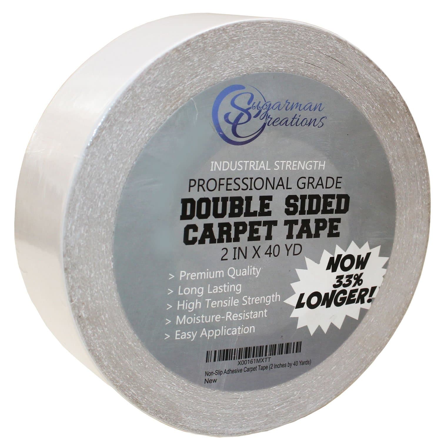 Strongest Double Sided Carpet Tape, 2 Inch by 40 Yard, 120 feet! 2X More! 5 Stars Professional Grade, Industrial Strength, Heavy Duty Rug and Carpet Underlayment Adhesive