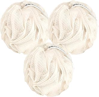 MainBasics Seaweed Bath Shower Loofah Sponge Pouf Body Scrubber Exfoliator (Set of 3)