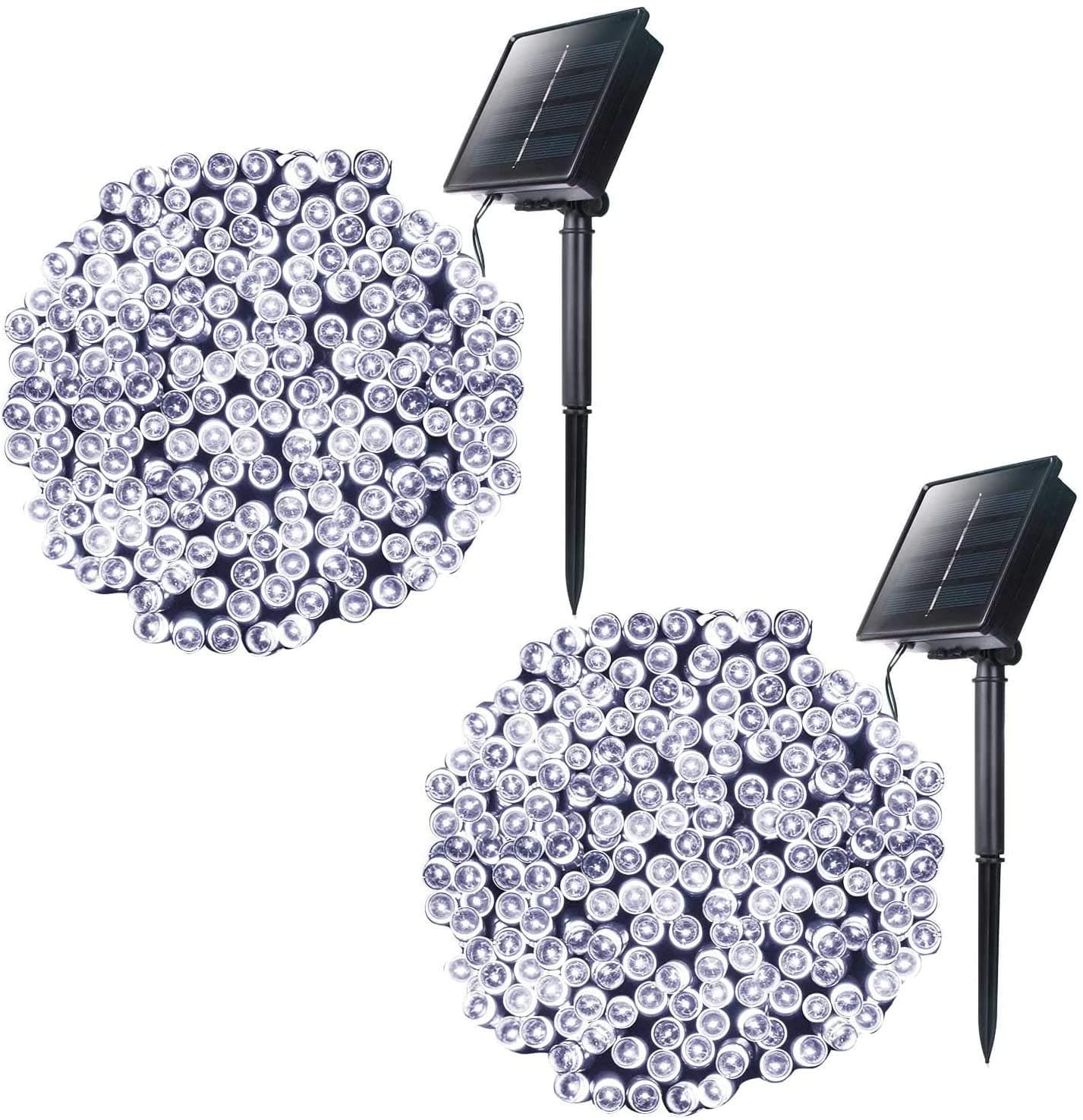 Solar Christmas Lights Outdoor 72ft x 2 Pack 200 LED 8 Modes Solar Powered Fairy le String Light Waterproof Starry Hanging Lights for Xmas Tree Garden Patio Fence Balcony, White