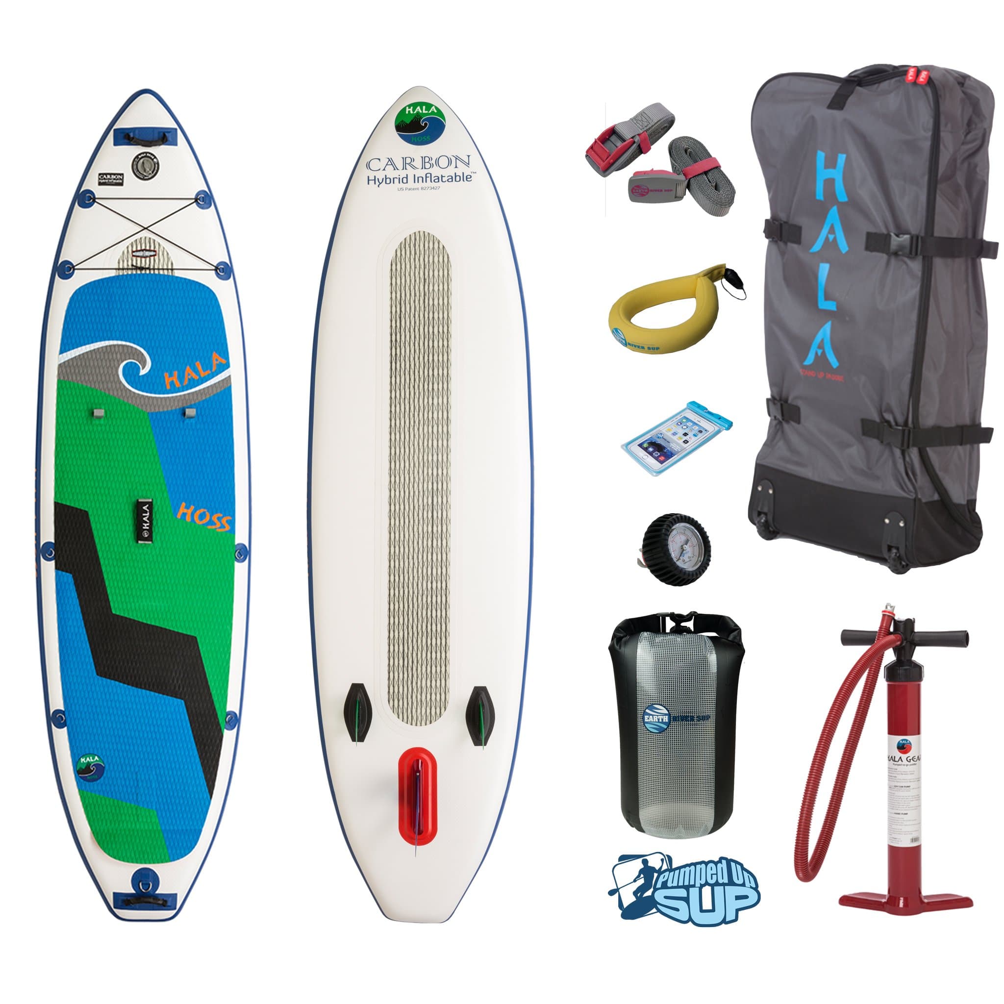 HALA Carbon HOSS Inflatable SUP 2018 (11'0" x 34" x 6") Incl. Pumped Up SUP ERS Gear Pack