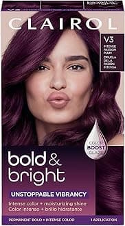 Clairol Bold & Bright Permanent Hair Dye, V3 Intense Passion Plum Hair Color, Pack of 1