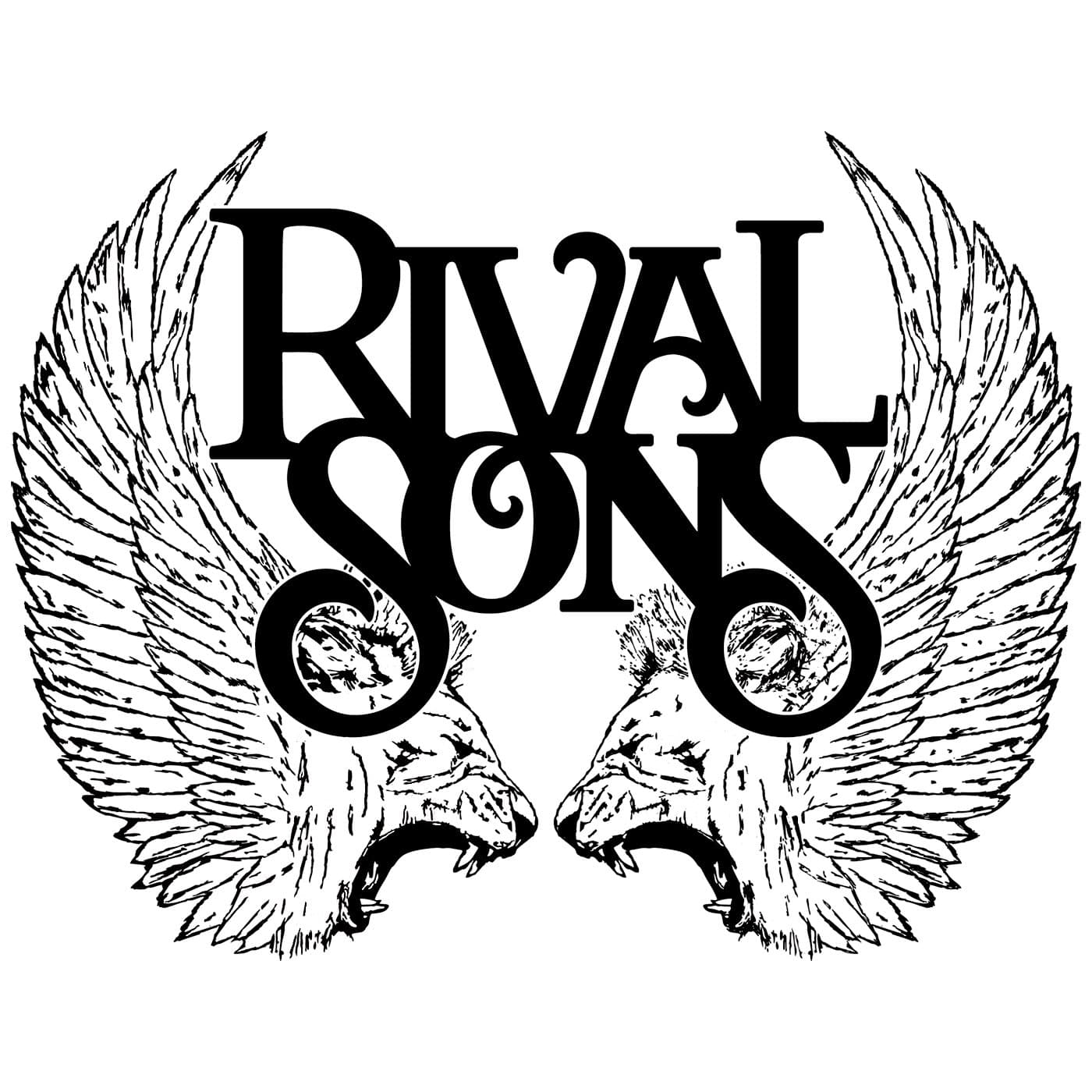Rival Sons Decal, H 8.5 by L 12 Inches, White, Red, Blue, Silver, Green, Black, Orange, Pink, or Brown