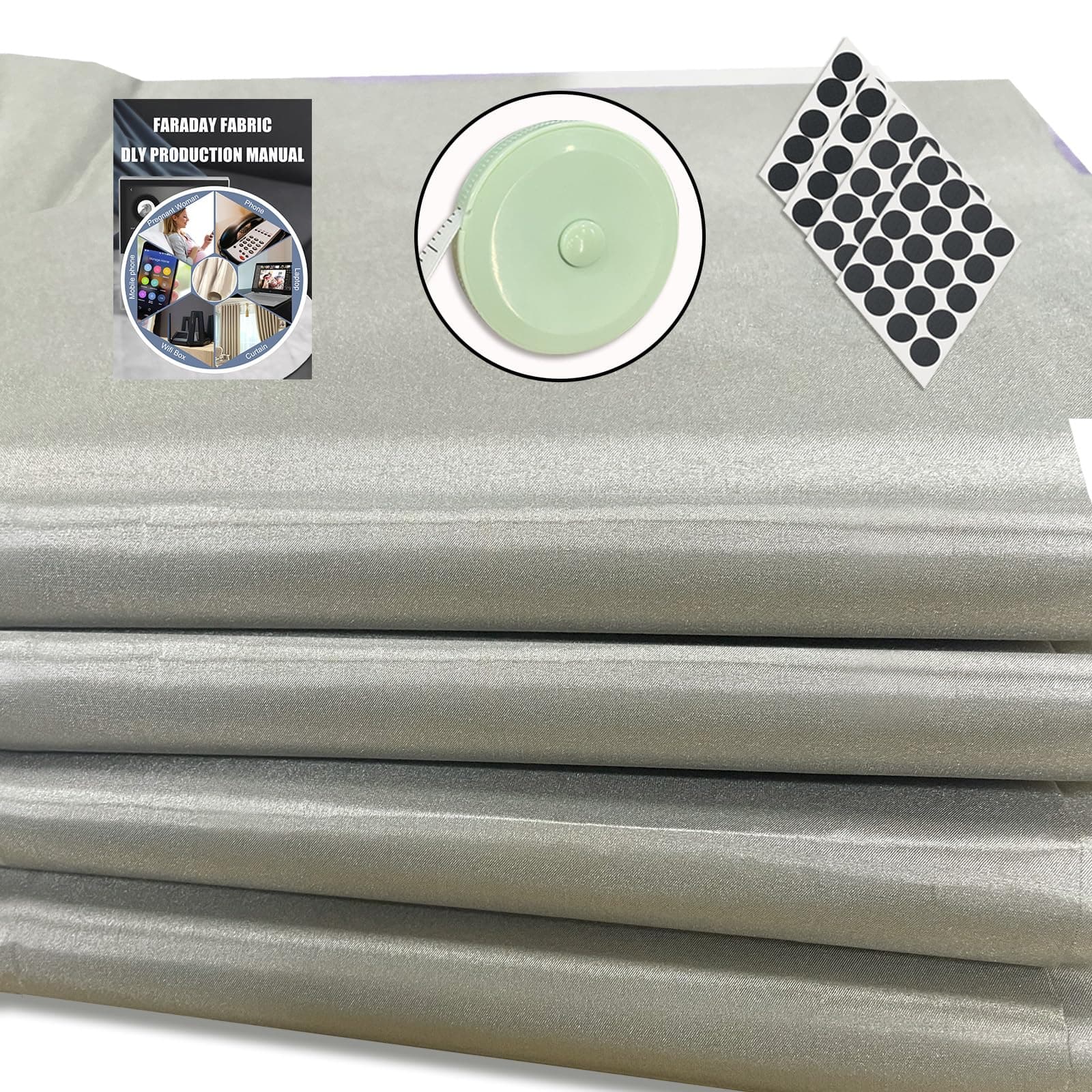 ZTTXL Faraday Fabric, Military Grade Conductive Material, 99% Blocking Efficiency, Silver, 44"W x 118"L (3 Yards)