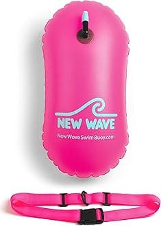 New Wave Swim Bubble for Open Water Swimmers and Triathletes - Be Bright, Be Seen & Be Safer with New Wave While Swimming Outdoors with This Safety Swim Buoy Tow Float