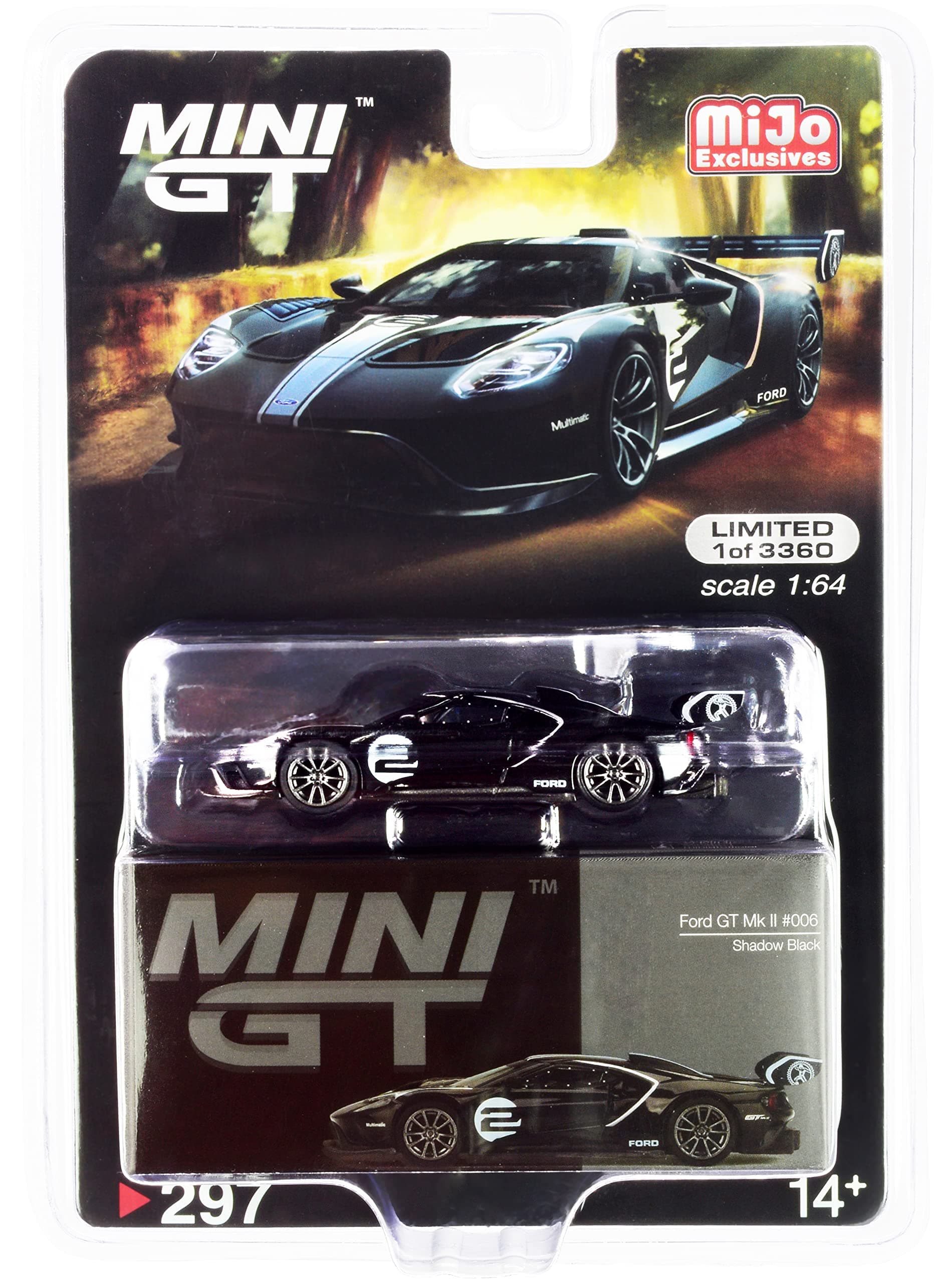 TSM Model GT Mk II #2 Shadow Black with Silver Stripes Limited Edition to 3360 Pieces Worldwide 1/64 Diecast Model Car by True Scale Miniatures MGT00297