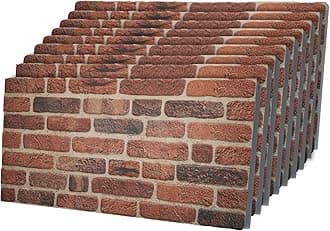 3D Faux Brick Wall Panels – Lightweight Styrofoam Cladding for Interior & Exterior Use | DIY Decorative Panels | 9 Pack (40"x20") | Ideal for Living Room, Kitchen, Outdoor Walls Babylon