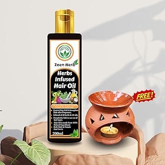 Infused Hair Oil with Oil Burner | Herbal Hair Oil for Hair Growth and Hair Fall Control with Natural Ingredients | For Women and men | With 20 Plus Herb and 10 Plus Different Oils | 200ml