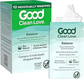 Good Clean Love Balance pH-Balanced Feminine Wipes, Supports Vaginal Health N...
