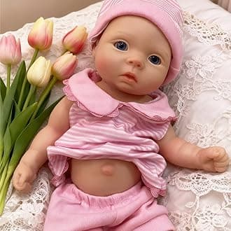 OtardDolls 10 Inch Silicone Baby Doll - Girl, Realistic, Soft Body with Acces...