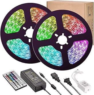 UMICKOO LED Strip Lights, 32.8 ft 10M(5Mx2) LED Lights 5050 LED Tape Lights, Flexible Color Changing LED Strip Lights with Remote for Home Lighting Kitchen Bedroom Bar Room Decoration