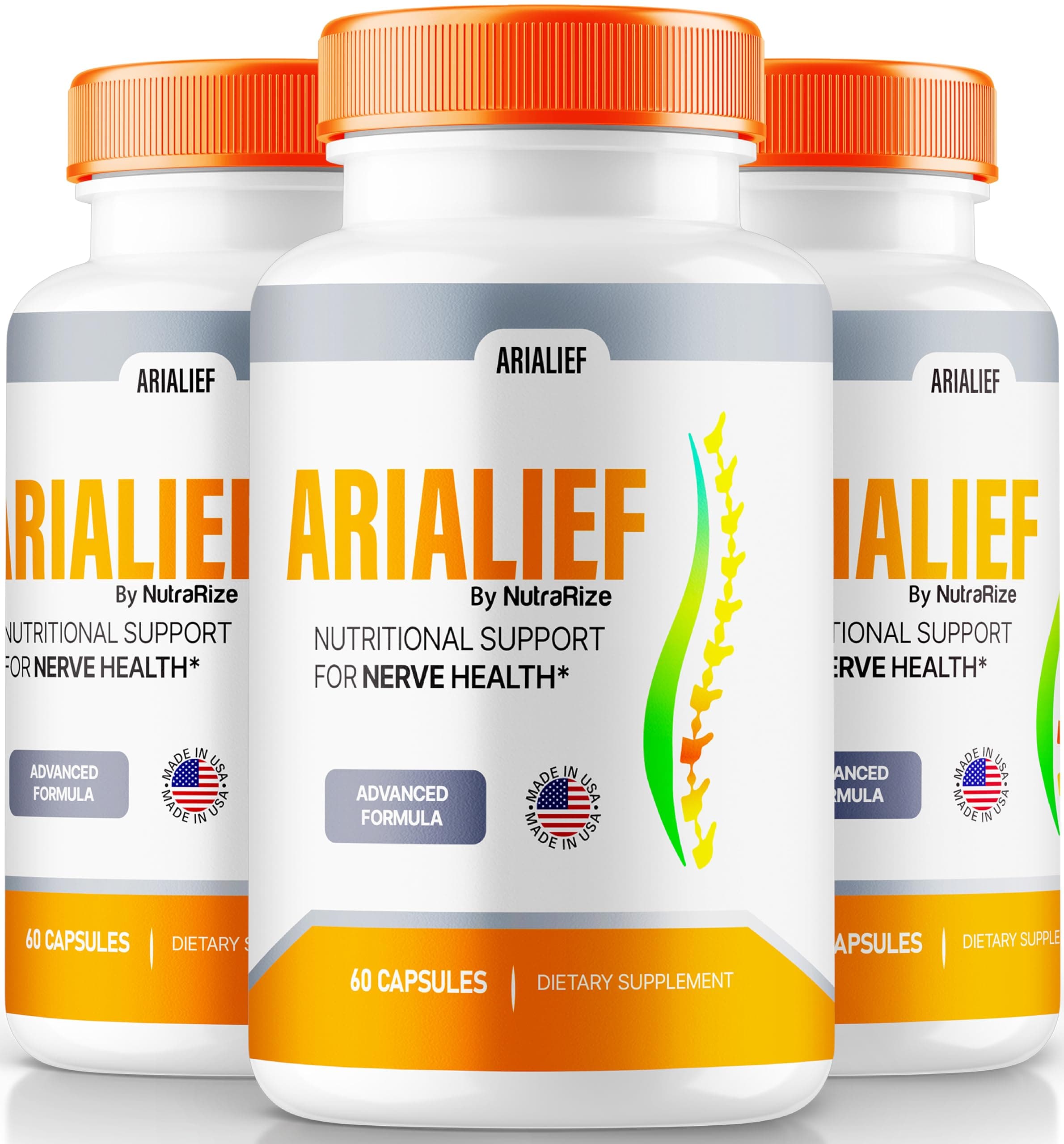 (3 Pack) Arialief Capsules, Official Nutritional Support for Nerve Health, All Natural Arialief Vitamins for Healthy Nerves, Premium Arialief Pills, Aria LIEF Pastillas Review (180 Capsules)