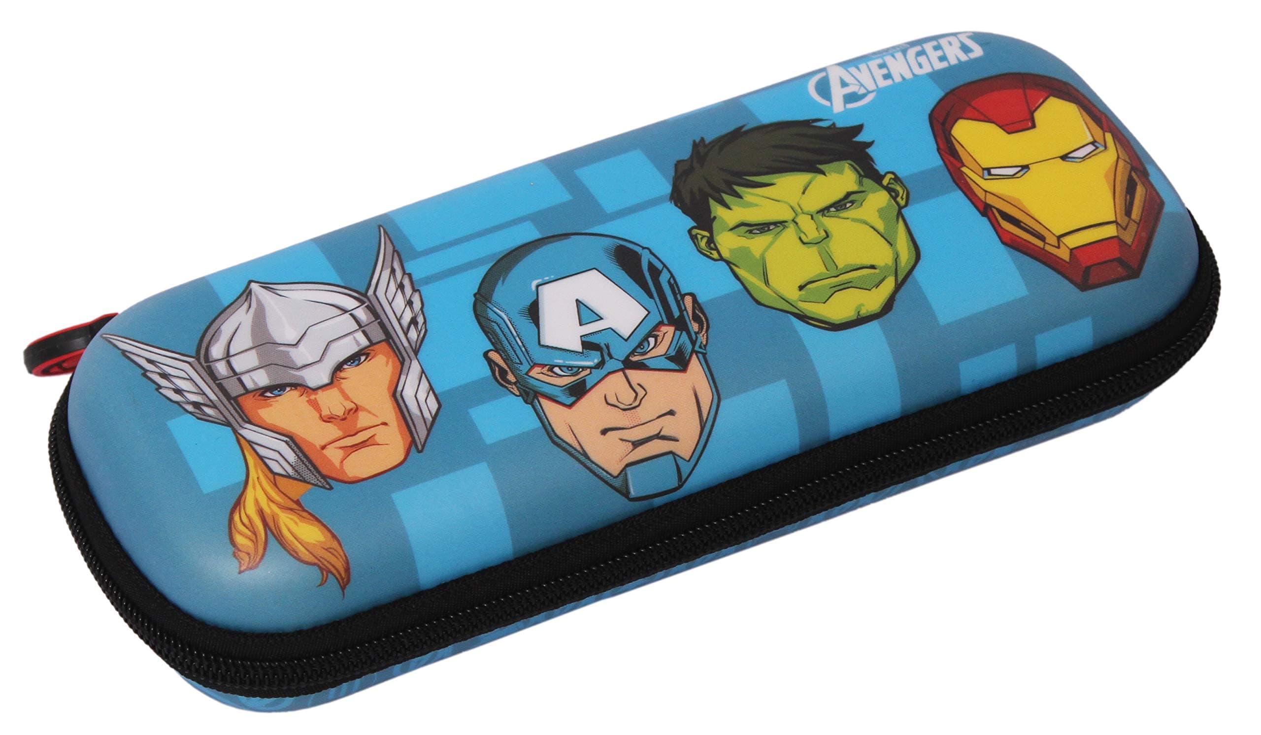 QIPS Marvel Avengers Face Art Licensed Hard Case Eva Zippered Pencil Case