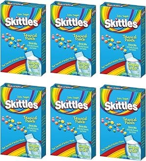 Skittles Drink Mix, Tropical Punch, 6 count Boxes (Pack of 6)